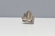 Todd Reed ring with Rough diamonds (9.3ct) silver brilliant cut diamonds, and Palladium